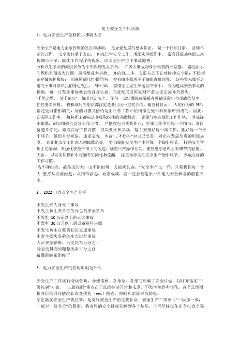 电力安全生产日活动安全生产