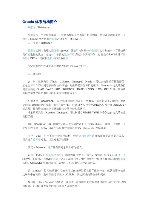 Oracle体系结构简介