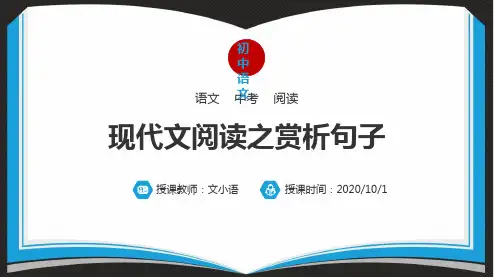 初中语文中考现代文阅读之赏析句子课件PPT