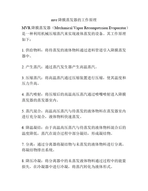 mvr降膜蒸发器的工作原理