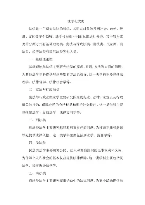 法学七大类
