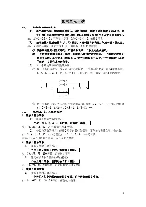 约数和倍数小结