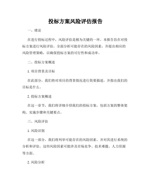 投标方案风险评估报告