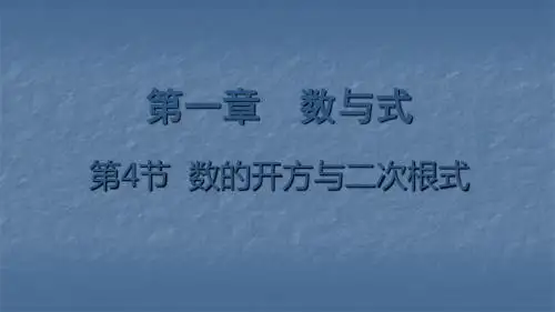 第4节 数的开方与二次根式