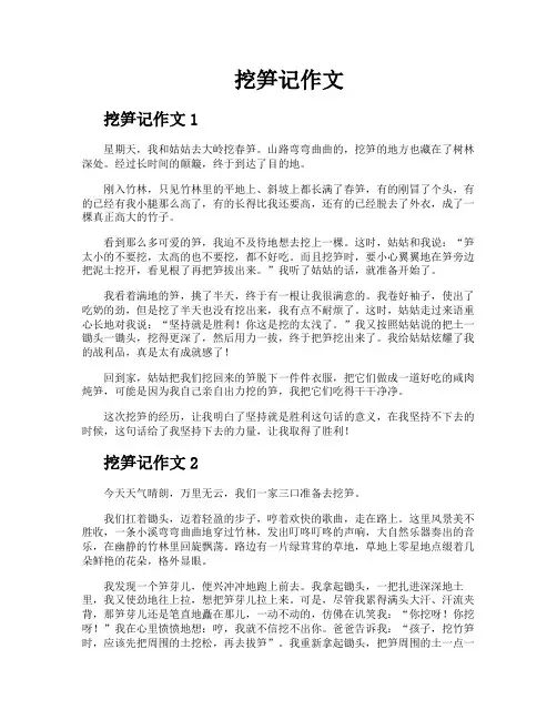 挖笋记作文