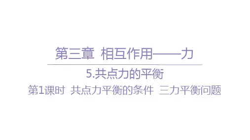 人教版高中物理必修第一册精品课件 第三章 相互作用——力 第1课时 共点力平衡的条件 三力平衡问题