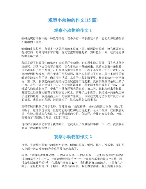 观察小动物的作文(15篇)