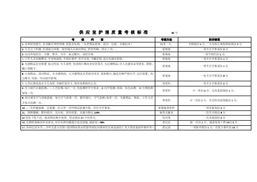 供应室护理质量考核标准