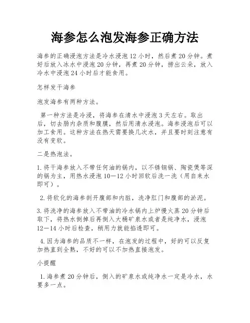 海参怎么泡发海参正确方法