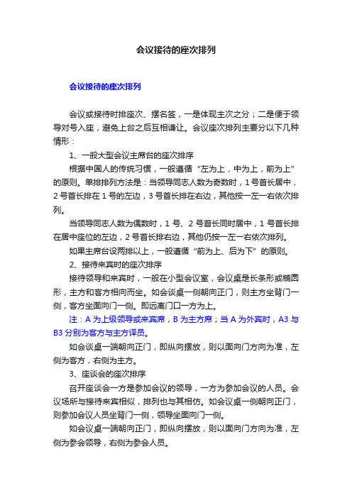 会议接待的座次排列