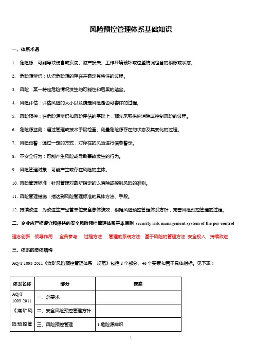 风险预控管理体系基础知识