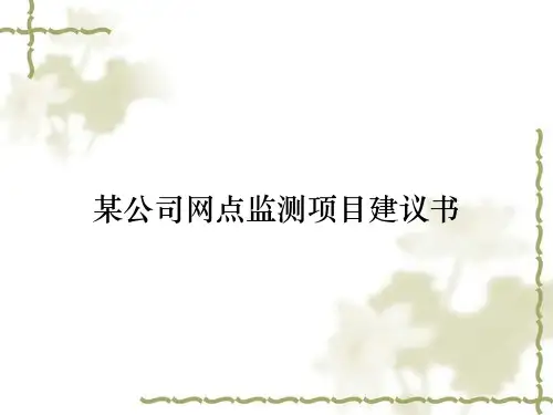 某公司网点监测项目建议书