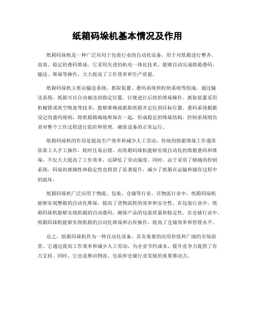 纸箱码垛机基本情况及作用