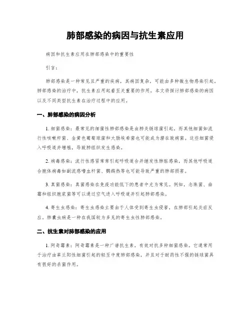 肺部感染的病因与抗生素应用