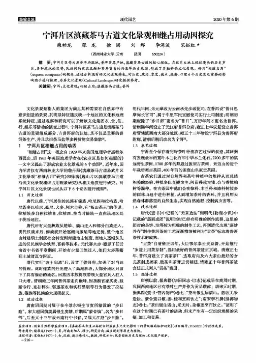 宁洱片区滇藏茶马古道文化景观相继占用动因探究