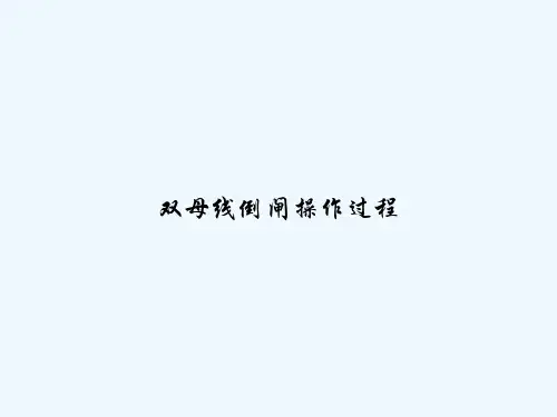 双母线倒闸操作过程-PPT