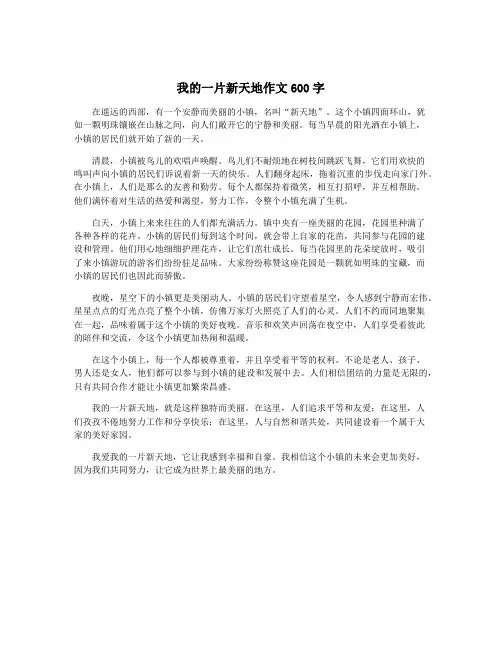 我的一片新天地作文600字