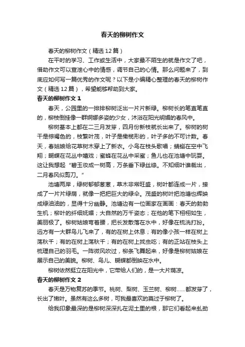春天的柳树作文（精选12篇）