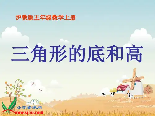 (沪教版)五年级数学上册课件三角形的底和高