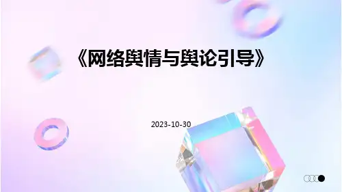 网络舆情与舆论引导