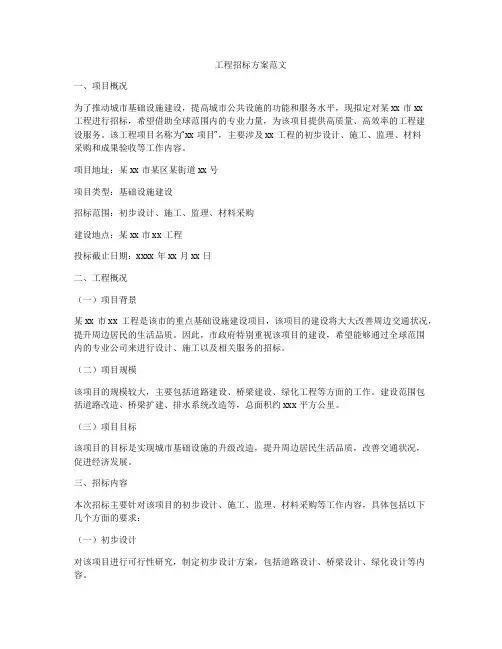 工程招标方案范文
