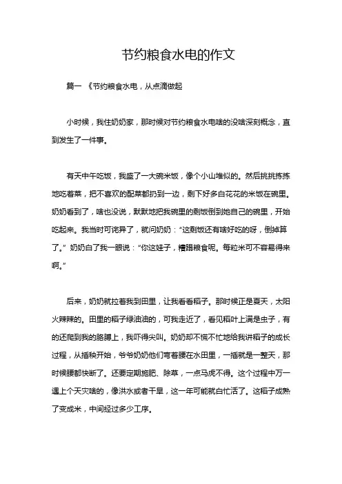 节约粮食水电的作文