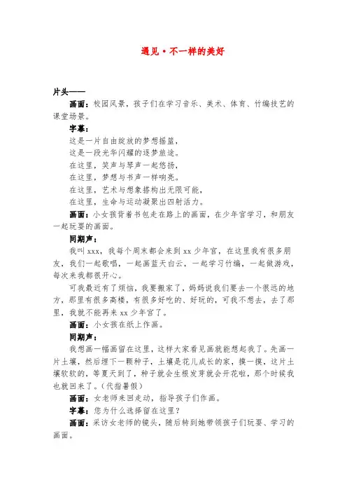 少年宫微视频解说词