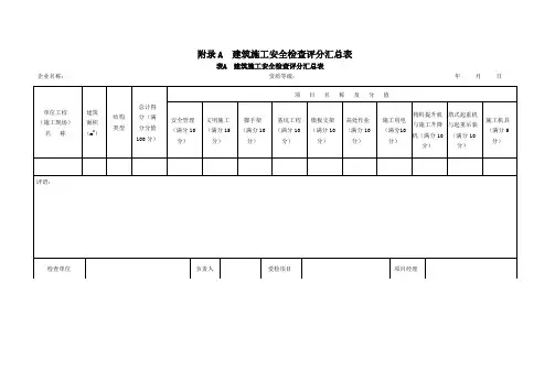 建筑施工安全检查标准表格JGJ59-2011(2011最新版)