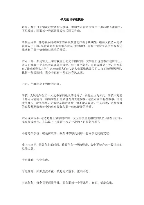 记录平凡的小日子作文