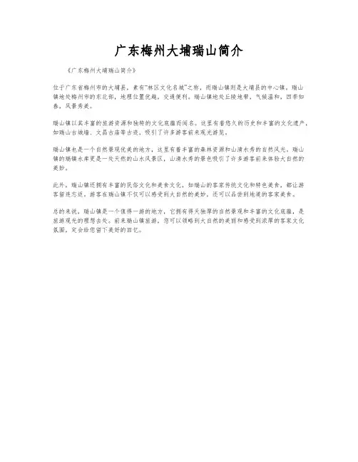 广东梅州大埔瑞山简介