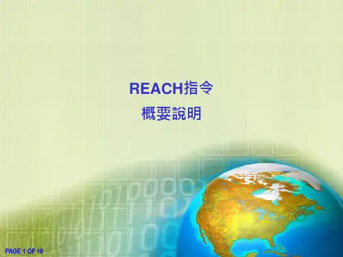 REACH 指令概要说明