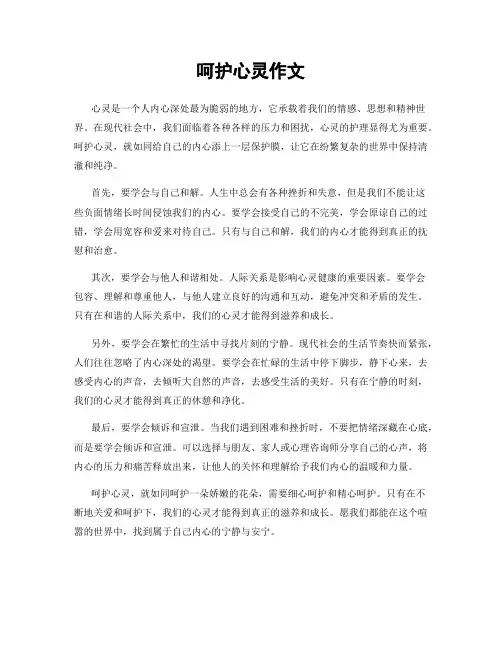 呵护心灵作文