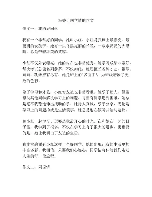 写关于同学情的作文