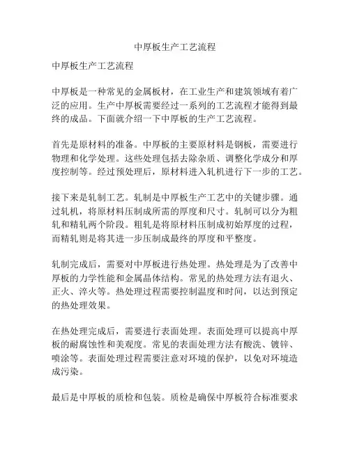 中厚板生产工艺流程