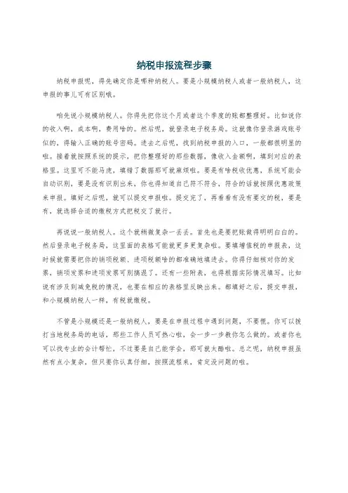 纳税申报流程步骤