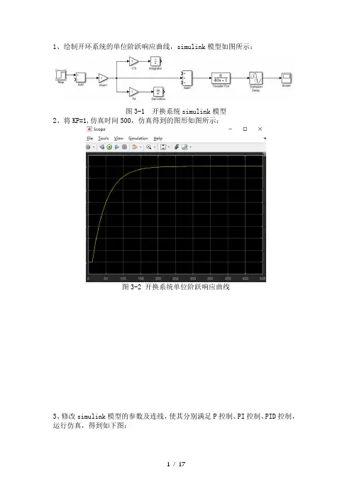 系统开环阶跃响应曲线