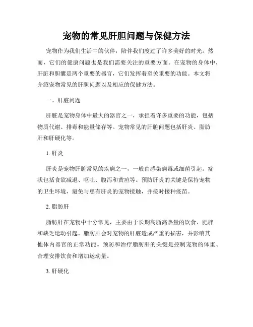 宠物的常见肝胆问题与保健方法