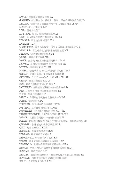 AUTOCAD经典三维建模命令