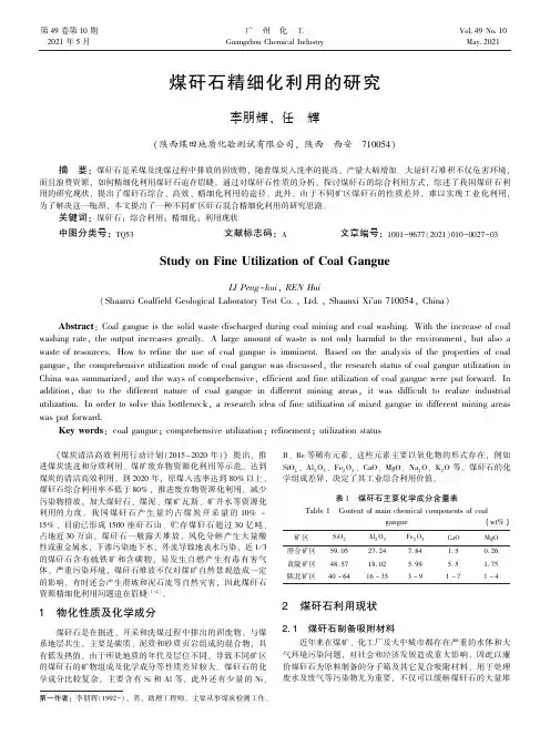煤矸石精细化利用的研究
