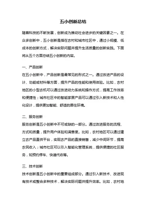 五小创新总结