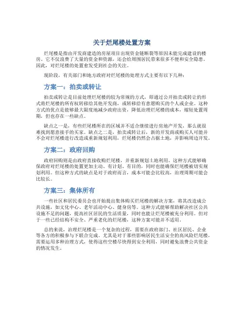 关于烂尾楼处置方案