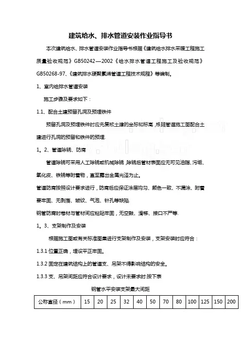 建筑给水、排水管道安装作业指导书-secret