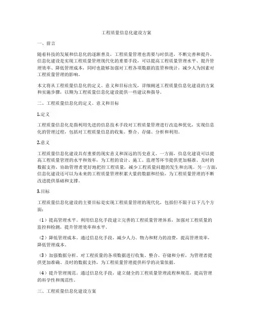 工程质量信息化建设方案
