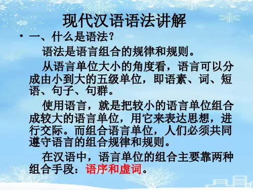 现代汉语语法讲解-推荐PPT