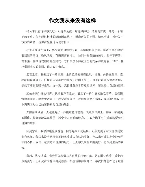 作文我从来没有这样