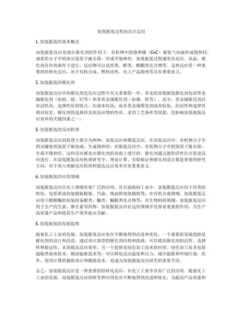 加氢脱氢过程知识点总结