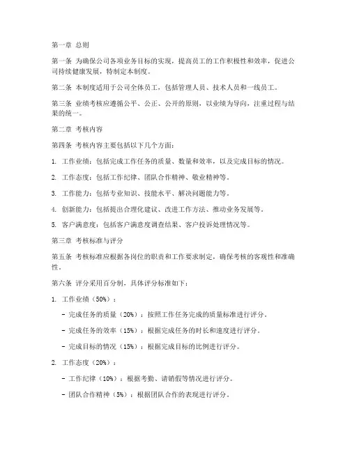 公司业绩考核管理制度