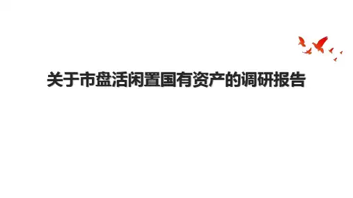 关于市盘活闲置国有资产的调研报告