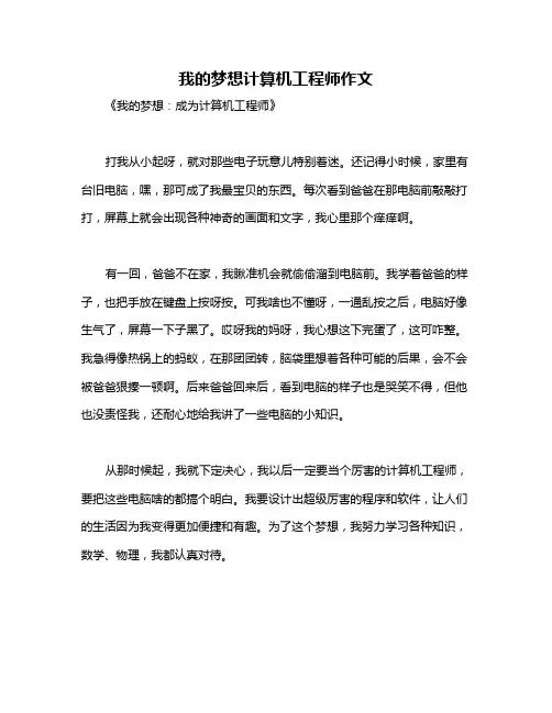 我的梦想计算机工程师作文