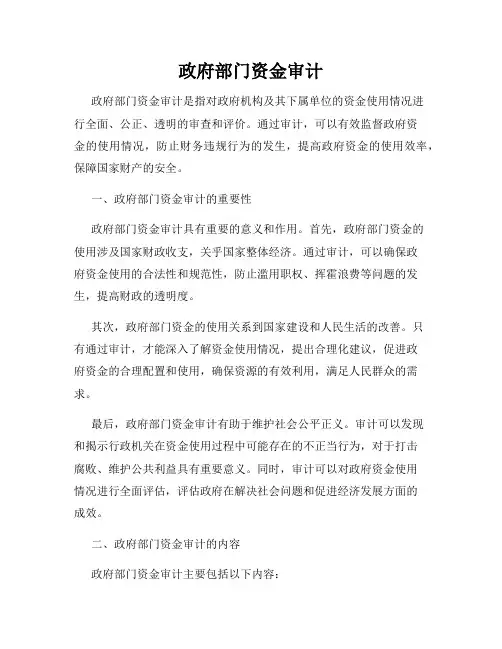 政府部门资金审计